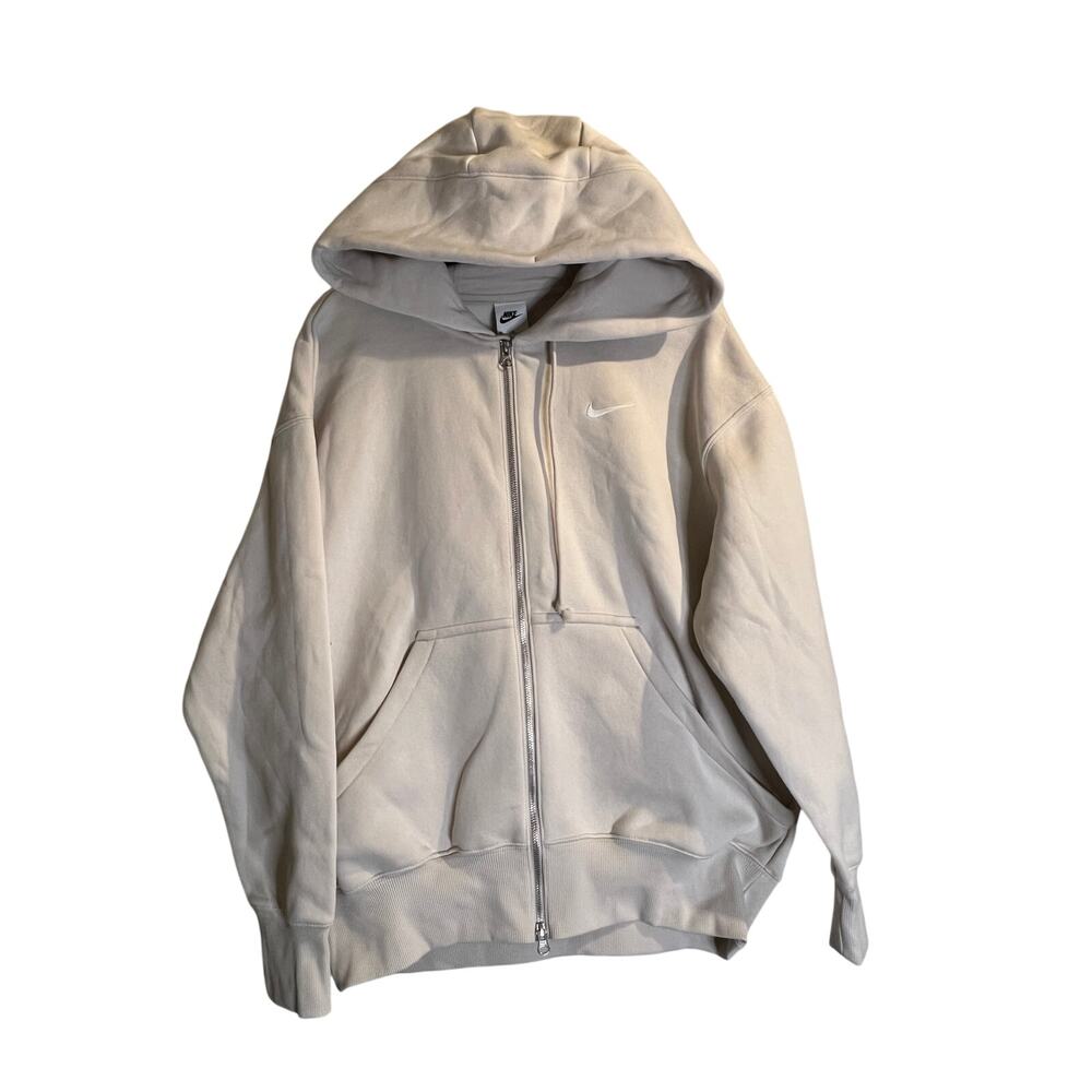 Nike full zip cream hoodie Oversized Women's XL NWT (B30046-47)